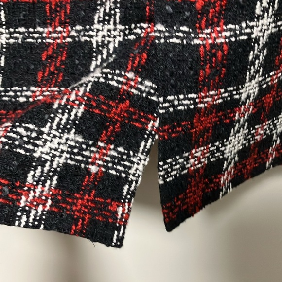 Zara tweed long blazer black White red - Picture 6 of 6